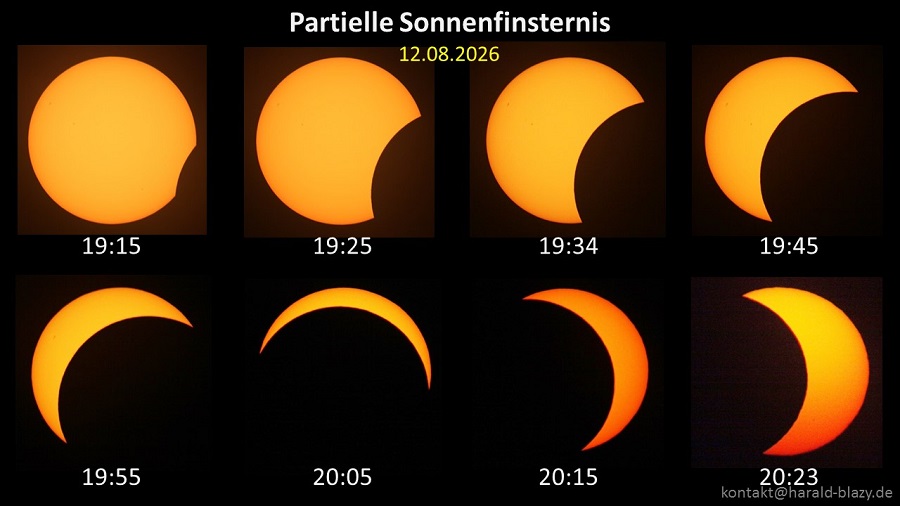 Serienaufnahme Sonnenfinsternis